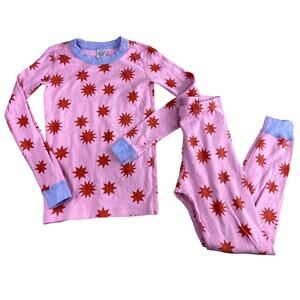 Hanna Andersson Pink Stars Long Sleeve Pajamas 2 Pc Set Girls Sz 140 10